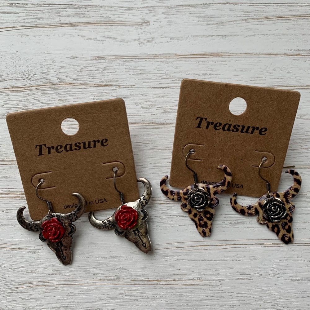 Cow Skull Earrings